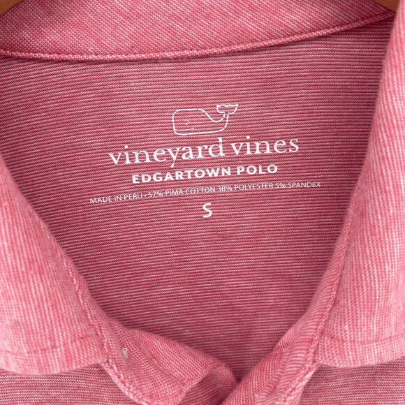 Vineyard Vines Shirt Mens Small Edgartown Polo Pink Striped Short Sleeve Casual - Picture 5 of 11